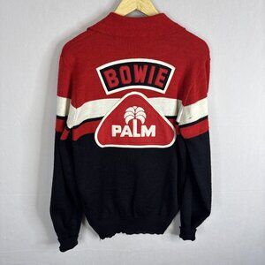 Vintage Wool Curling Sweater Bowie PALM Clover Brand Zip Canada Men’s M
